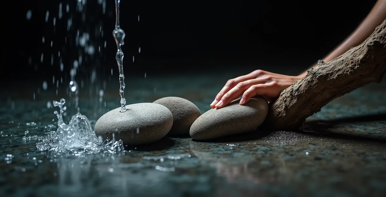 Représentation visuelle du système nerveux pendant un massage montrant les fibres nerveuses et la transmission des signaux